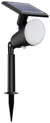 Philips Outdoor Solar Jivix reflektor punktowy Spiess 1,4 W, czujnik światła dziennego, 2700 kelwinów, czarny Reflektor ogrodowy solarny Philips Jivix 8720169269132 ciepła biel