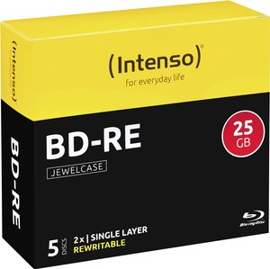 Intenso Blu-ray BD-RE 25 GB 2x 5-częściowe pudełko na biżuterię Płyta Blu-ray Intenso 5201215, 25 GB, 2 x, 5 szt.