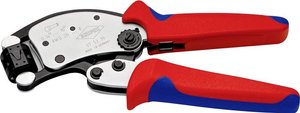 KNIPEX 97 53 19 Twistor® T Samonastawne szczypce do zaciskania końcówek z obrotową głowicą zaciskową z chromowanymi wielokomponentowymi tulejami 200 mm Zaciskarka Knipex Twistor® T 97 53 19