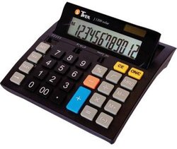 Twen J 1200  Kalkulator stołowy czarny Wyświetlacz: 12 energią słoneczną, bateryjne (S x W x G) 141 x 25 x 151 mm