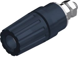 Gniazdo bananowe montażowe SKS Hirschmann PKI 110, izolowane, O 4 mm, 35 A, czarne