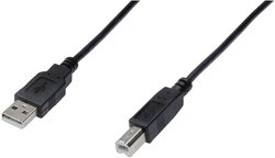 Kabel USB Digitus AK-300105-050-S, USB 2.0, Złącze męskie USB-A, Złącze męskie USB-B, 5.00 m