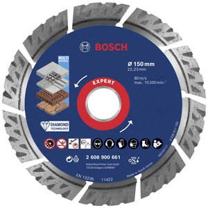 Bosch Accessories 2608900661 EXPERT MultiMaterial Tarcza tnąca diamentowa Średnica 150 mm Średnica otworu 22.23 mm kamień, beton, cegła 1 szt.