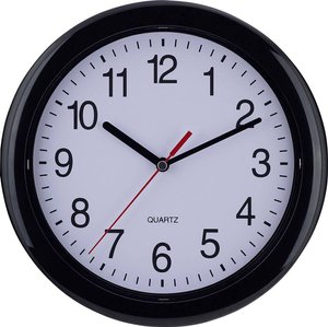Zegar ścienny, kwarcowy EUROTIME 22221 Kwarcowy, czarny, (Ø) 25 cm
