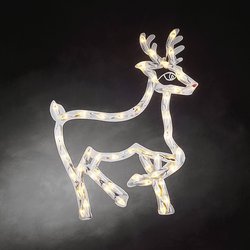 Konstsmide 2174-010 Obraz LED do zawieszenia w oknie Zaprzęg św. Mikołaja ciepła biel LED biały EEK: G (A - G) z przełącznikiem