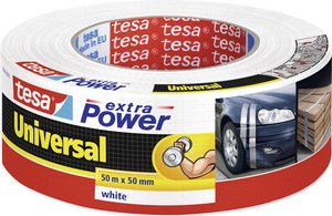 Uniwersalna taśma tekstylna tesa extra Power® — bardzo mocna przyczepność, do różnych zastosowań wewnątrz i na zewnątrz, może być rozdarta ręcznie Taśma materiałowa tesa tesa® extra Power 56389-00002-06 UNIVERSAL (D x S) 50 m x 50 mm 50 m 1 szt.