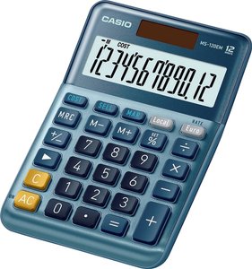 Casio MS-120EM  Kalkulator stołowy niebieski Wyświetlacz: 12 energią słoneczną (D x S) 101 mm x 149 mm