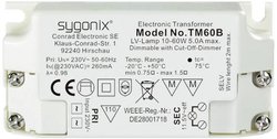 Sygonix MT-60, 12 V, 10 - 60 W, ściemniany z fazowym ściemniaczem