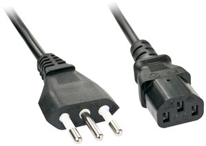 Kabel LINDY 30413 [1x złącze męskie włoskie - 1x złącze żeńskie IEC C13] 2.00 m