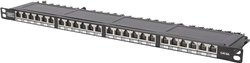 DIGITUS Professional CAT 6, klasa E, panel krosowy wysokiej gęstości, ekranowany Patchpanel Digitus DN-91624S-SL-SH, 24 Porty, 483 mm (19''), 0.5 U