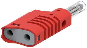 Wtyk bananowy Ø4mm do układania w stosy i wysuwana tuleja, szybkozłącze, czerwony Electro PJP 1089-CD1-R Złącze bananowe 1 szt.
