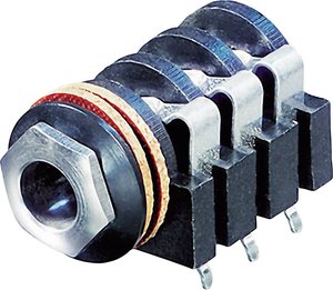 Złącze męskie jack 6,35 mm Rean AV NYS215 NYS215, ocynowany, złącze żeńskie do wbudowania poziomego, 1 szt.