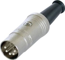 Złącze męskie okrągłe DIN NYS322 Rean AV NYS322 złącze męskie proste Ilość styków: 5  czarny 1 szt.