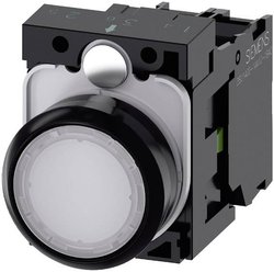 Przycisk podświetlany  Siemens 3SU1102-0AB60-1BA0 pierścień przedni z tworzywa sztucznego, siłownik płaski biały   1 szt.