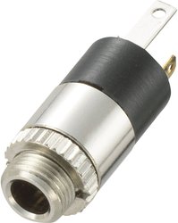 Złącze jack 3,5 mm, gniazdo do zabudowy w pionie, ilość biegunów: 2 Stereo, srebrne 1 szt.