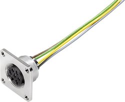 Gniazdo kołnierzowe M16 8 pin  Natężenie znamionowe=5 A  binder 09 0174 320 08 Zawartość: 1 szt.