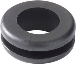 Przepusty uszczelniające HellermannTyton, HV1208-PVC-BK-M1, 633-02080, (Ø x W) 14 mm x 8 mm, czarny, 1 szt.
