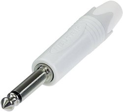 Złącze męskie jack 6,35 mm NP2X-WT Neutrik NP2X-WT złącze męskie proste Ilość styków: 2 mono biały 1 szt.
