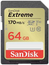 Karta pamięci SDXC SanDisk SDSDXV2-064G-GNCIN, 64 GB, Class 10 UHS-I, 170 MB/s / 80 MB/s
