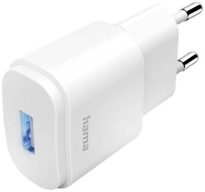 Hama  Ładowarka USB 6 W dom, gniazdo Maksymalne natężenie wyjściowe 1200 mA Ilość wyjść: 1 x USB-A