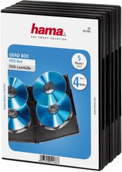 Lehülerüle DVD Quad Box Hama, 5 szt., czarny Pokrowiec na płyty DVD Hama 00051186 5 szt.