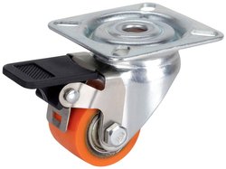 Zestaw kołowy skrętny PU 35x25 mm Kula do dużych obciążeń, wysokość 58 mm, płytka 60x60 mm, nośność 100 kg, hamulec Kółko skrętne dörner + helmer 771035 1 szt.