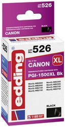 Edding Tusz Zamiennik Canon PGI-1500BK XL Czarny  atrament Edding EDD-526 18-526, 1 szt.