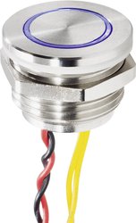 Przycisk do dzwonka Renkforce, 24 V/0,3 A, IP68, stali szlachetnej, niebieski