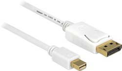 Kabel DisplayPort Delock, złącze męskie mini Displayport na złącze męskie Displayport, 7 m Przejściówka Mini DisplayPort, DisplayPort Delock 83485 83485, pozłacane styki, 7.00 m