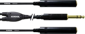 adapter Cordial CFY0.3VKK [1x złącze męskie jack 6,3 mm - 2x złącze żeńskie jack 6,3 mm] 30.00 cm