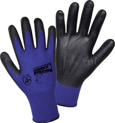 Rękawice robocze L+D worky Nylon Super Grip Nitrile 1165-9, Rozmiar rękawic: 9, L, czarny, niebieski