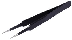 Pęseta ESD stal nierdzewna powlekana 121 x 9 mm cienka końcówka 0,15 mm EN 61340-5-1 Pęseta Quadrios ESD 23EC153