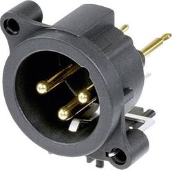 Złącze męskie XLR montażowe Neutrik NC3MAV, 3-pin, 1 szt.
