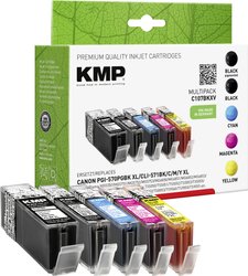 KMP Tusz Zamiennik Canon PGI-570PGBK XL, CLI-571BK XL, CLI-571C XL, CLI-571M XL, CLI-571Y XL Czarny, Foto czarny, Cyjan, Magenta, Żółty atrament KMP C107BKXV 1569,0050, 1 zest.