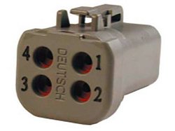 Obudowa złącza pin żeńskiego na kabel TE Connectivity DTP06-4S-E003, wire-to-wire, piny: 4, 1 szt.