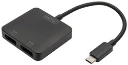Przejściówka, adapter DisplayPort, USB-C® Digitus DS-45339 DS-45339, [1x USB-C - 2x złącze żeńskie DisplayPort]