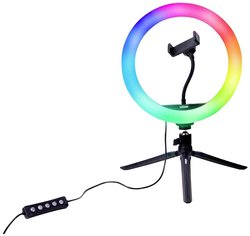 Lampa okrągła LED DÖRR Vlogging Kit VL-26 RGB 371089, 1 szt.
