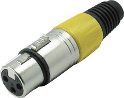 Złącze męskie XLR Kash 55022-Y, CuZn (mosiądz), złącze, proste, 1 szt.