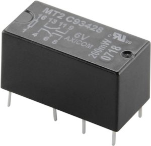 Przekaźnik sygnałowy TE Connectivity C93418 12 V/DC 2 x zestyk przełączny Max. 2 A
