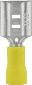 Konektor żeński, częściowa izolacja PCW, tuleja, 9.5x1.2 mm, 4-6 mm2, żółty