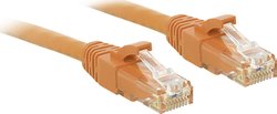 Kabel LAN LINDY 48107, 1 szt., RJ45, CAT 6, U/UTP, 1.00 m, pomarańczowy