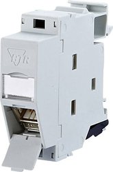 Gniazdko sieciowe BTR do montażu na szynie kapeluszowej CAT 6A 270° Adapter BTR RAL 7035, RJ45, kat. 6a, 270°