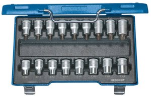 Zestaw końcówek klucza nasadowego 1/2'', 17 szt. Nasadka zestaw Gedore  6129520 1/2'' (12.5 mm)