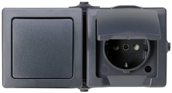 Natynkowe pomieszczenie wilgotne wyłączone/przełącznikowe  Kopp Nautic 138615002, antracytowy