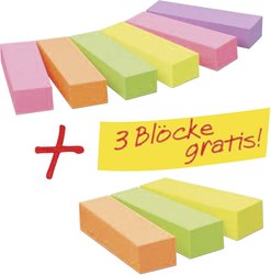 Karteczki samoprzylepne do zaznaczania stron Post-it 670-6+3 15 mm x 50 mm  900 ark., 3 bloczki gratis