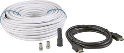 Kabel SAT, BKL Electronic 157346, [1x złącze męskie F, złącze męskie HDMI - 1x złącze męskie F, złącze męskie HDMI], 90 dB, 25.00 m, czarny, biały
