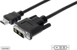 Przejściówka HDMI, DVI Digitus AK-330300-030-S AK-330300-030-S, ze złączem śrubowym, 3.00 m