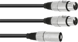 Przejściówka Omnitronic 30225207 [1x złącze męskie XLR 3 pin - 2x złącze żeńskie XLR 3 pin] 0.50 m