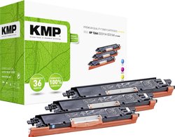 KMP Toner, zestaw Zamiennik HP 126A, CE311A, CE312A, CE313A Cyjan, Magenta, Żółty 1000 strony KMP 1226,0030 Kaseta tonera 1 zest.