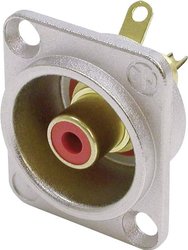 Złącze męskie RCA/Cinch NF2D2 Neutrik NF2D2 złącze żeńskie z kołnierzem, wyjście proste Ilość styków: 2  srebrny, czerwony 1 szt.